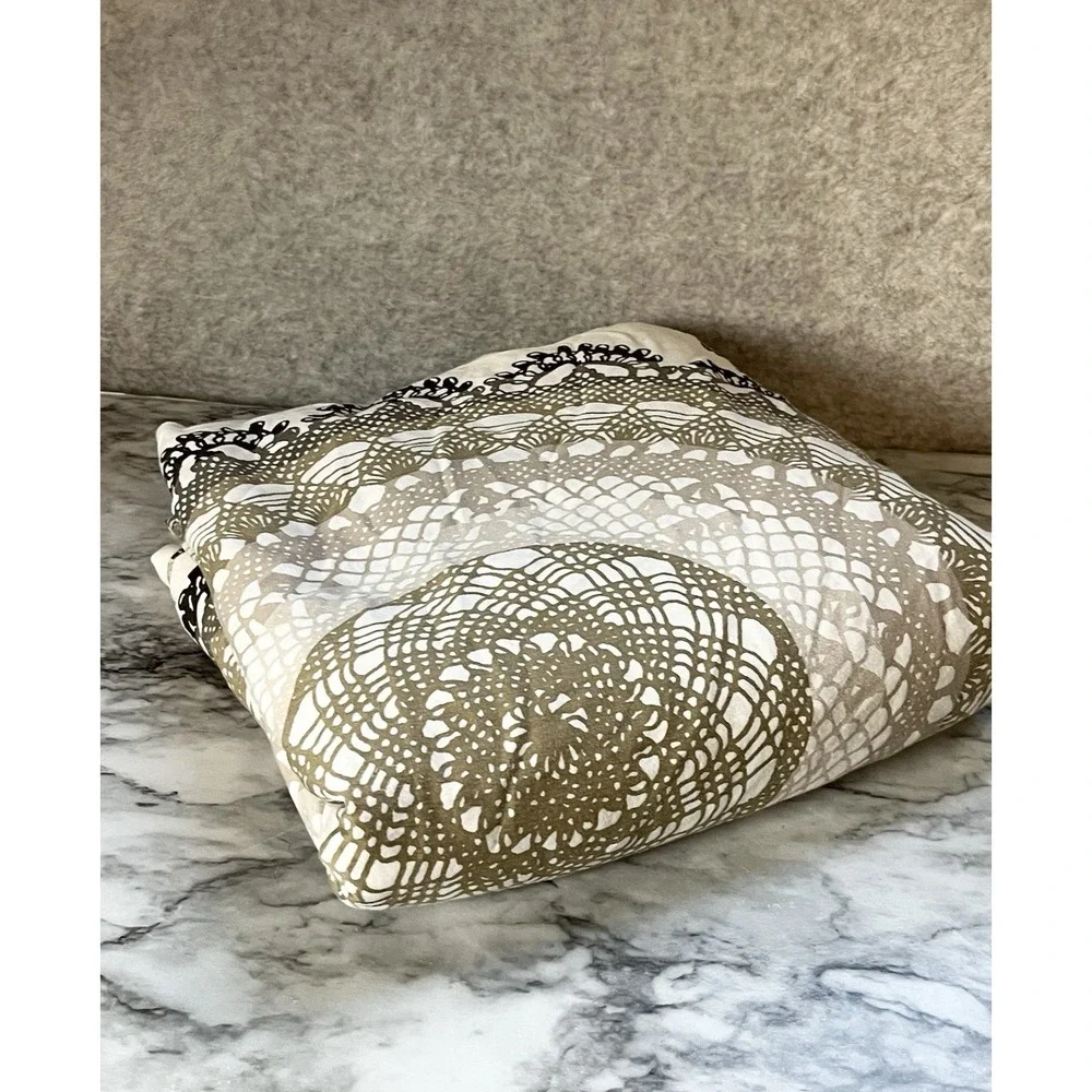 Ikea Lyckoax Duvet Cover Queen Cream Cream Beige Black Mandalas Medallions